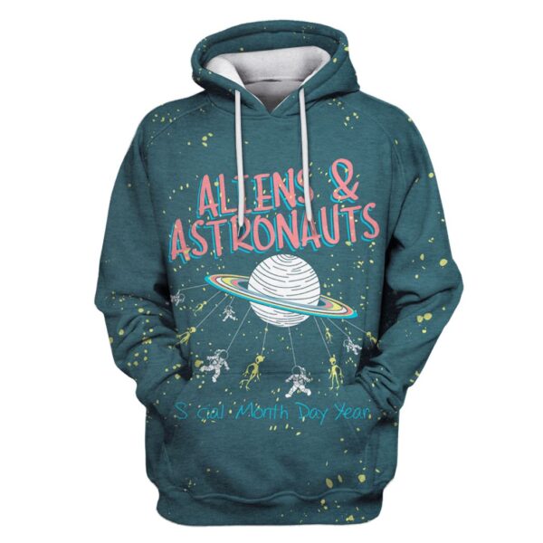 Aliens And Astronauts OuterSpace Custom T-shirt - Hoodies Apparel HD-GH110388 3D Custom Fleece Hoodies Hoodie S 