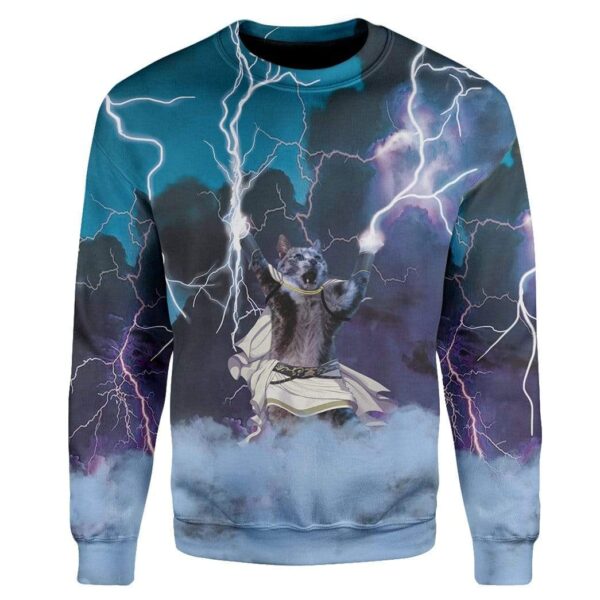 All Hail Zeus Cat Custom T-Shirts Hoodies Apparel CT-TA1412194 3D Custom Fleece Hoodies Long Sleeve S 