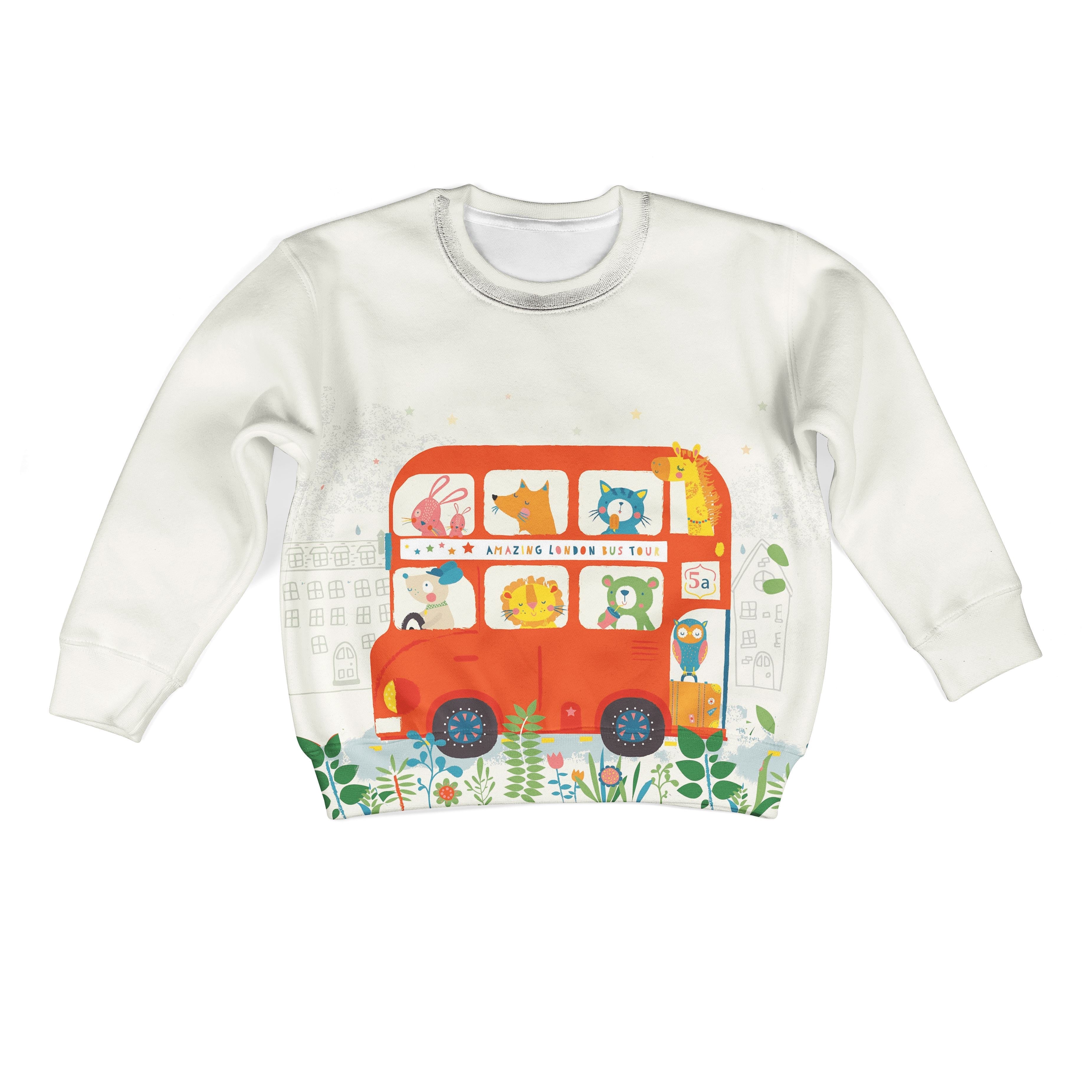 Amazing London Bus Tour Custom Hoodies T-shirt Apparel HD-PET110301K kid 3D apparel