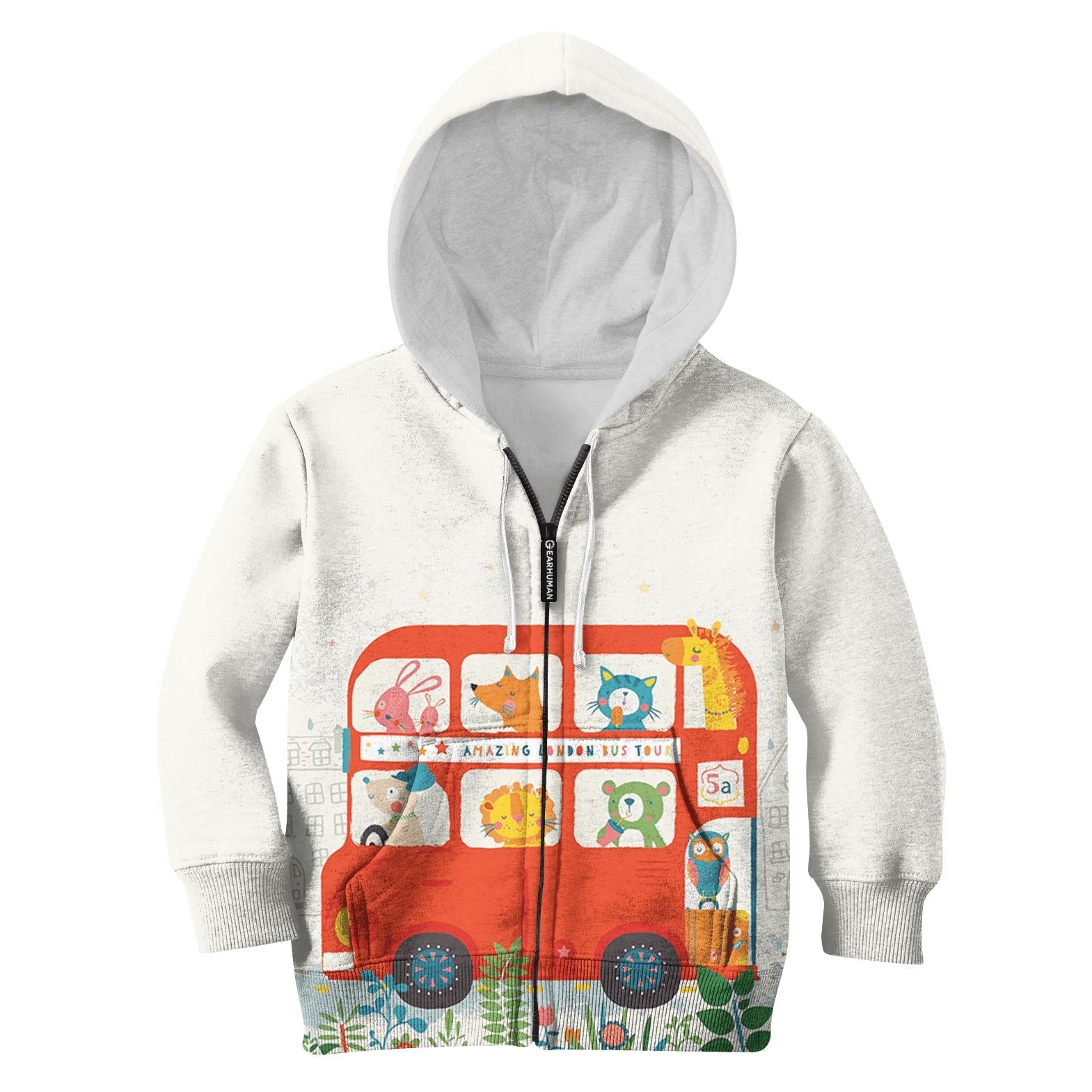 Amazing London Bus Tour Custom Hoodies T-shirt Apparel HD-PET110301K kid 3D apparel Kid Zip Hoodie S/6-8