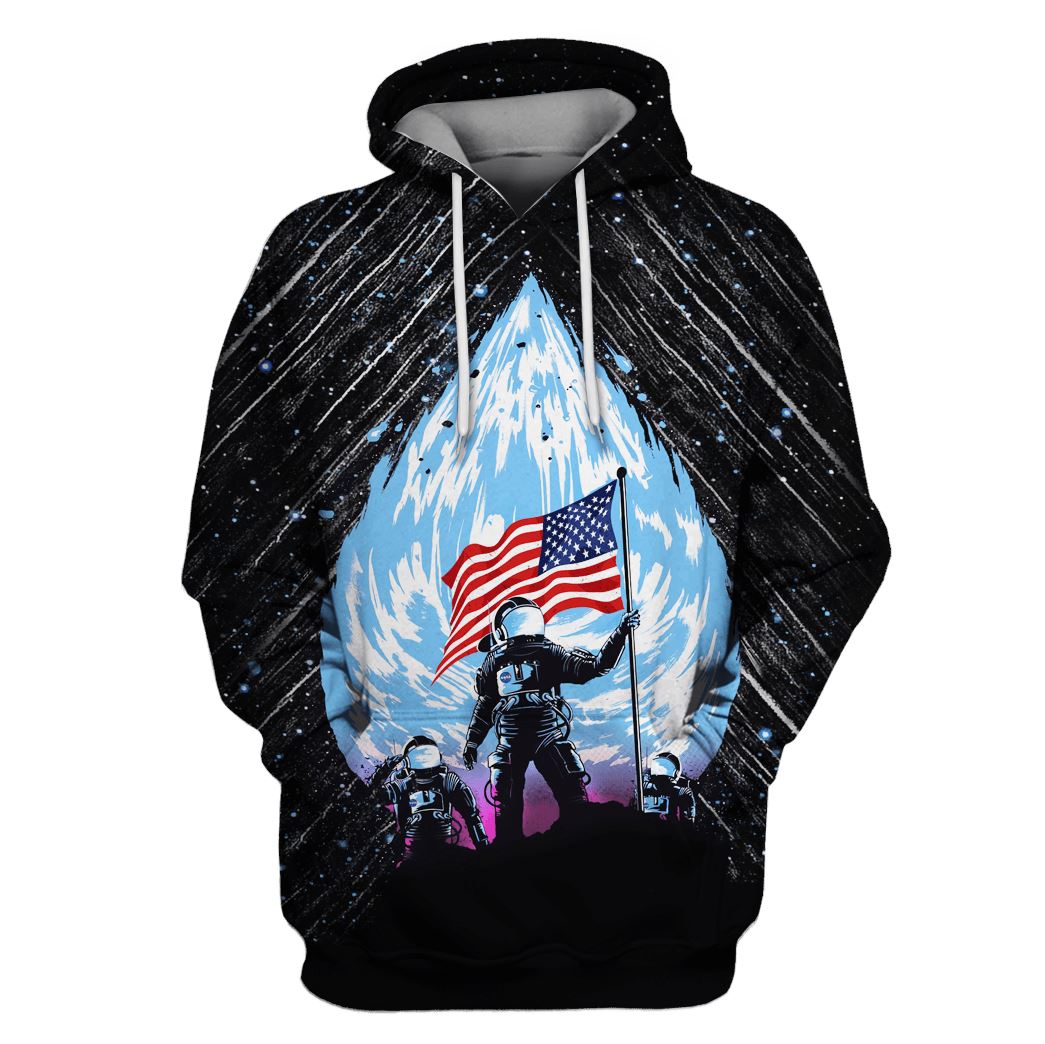 American Astronaut OuterSpace Custom T-shirt - Hoodies Apparel GH110296 3D Custom Fleece Hoodies Hoodie S
