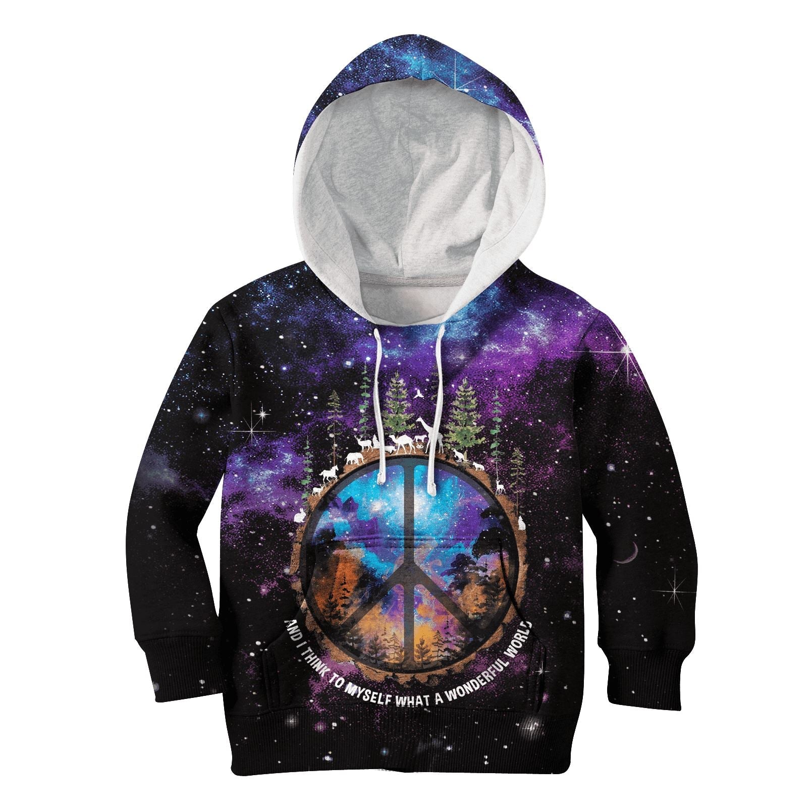 AND I THINK TO MYSELF WHAT A WONDERFUL WORLD Kid Custom Hoodies T-shirt Apparel HD-GH110491K kid 3D apparel Kid Hoodie S/6-8