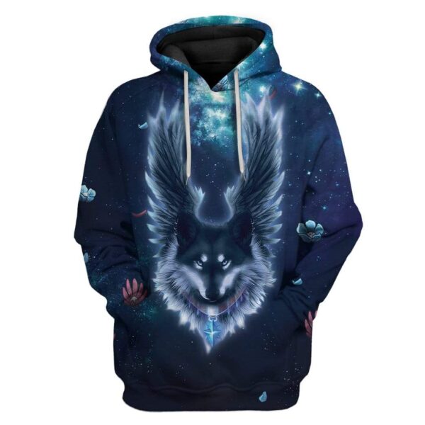 Angel Wolf In Night Custom T-Shirts Hoodies Apparel AN-TA1012192 3D Custom Fleece Hoodies Hoodie S 