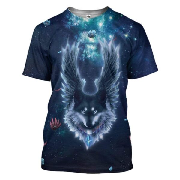 Angel Wolf In Night Custom T-Shirts Hoodies Apparel AN-TA1012192 3D Custom Fleece Hoodies T-Shirt S 