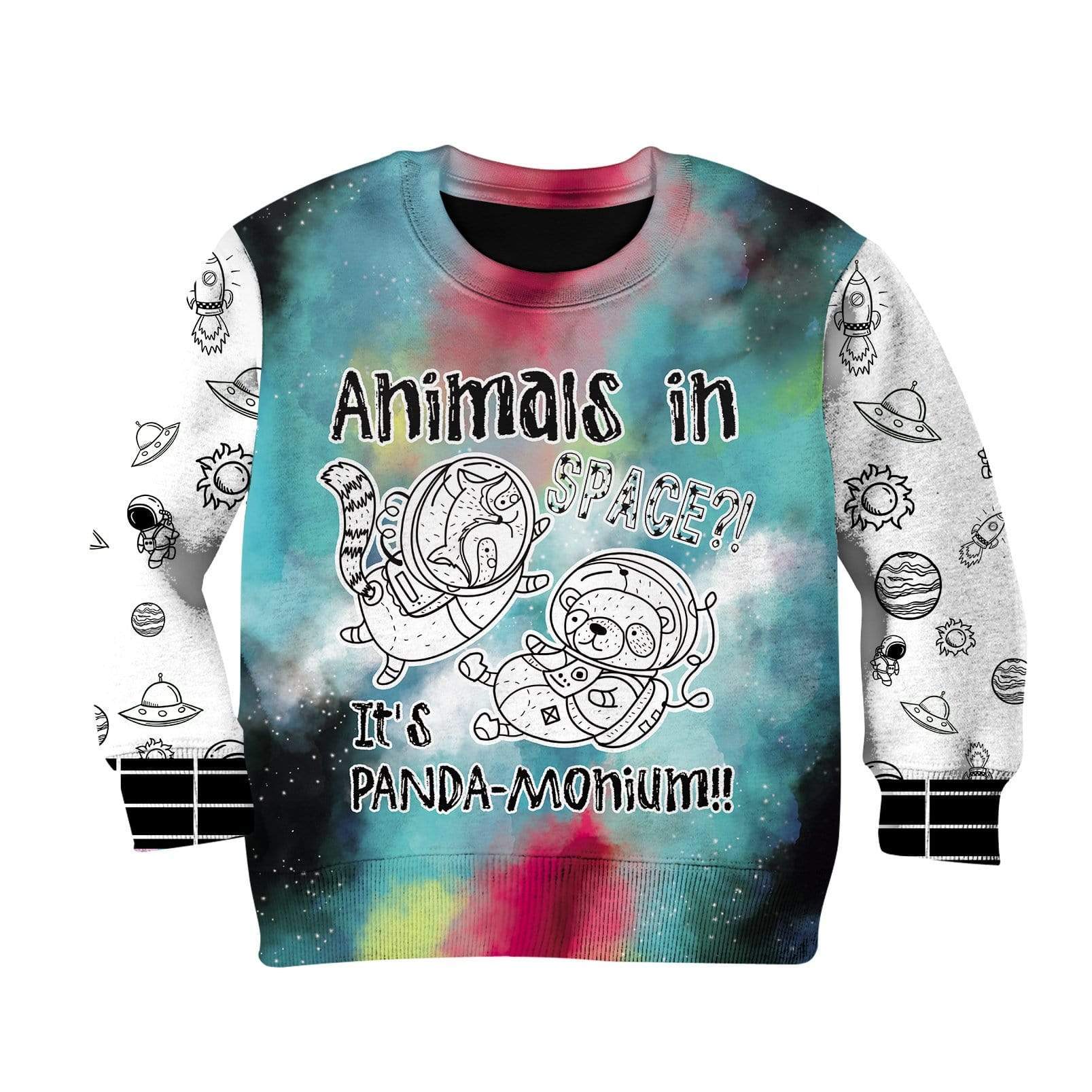 Animal in space Custom Hoodies T-shirt Apparel HD-GH1106210K kid 3D apparel Kid Sweatshirt S/6-8