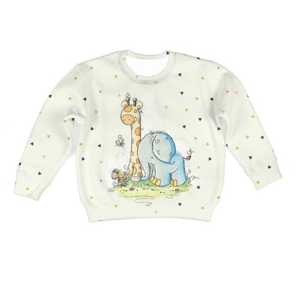 Animal In The Forest Custom Hoodies T-shirt Apparel HD-PET110279K kid 3D apparel Kid Sweatshirt S/6-8