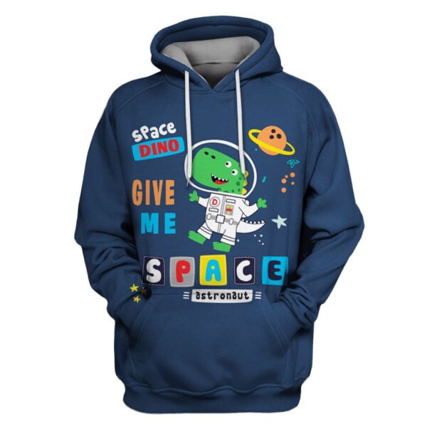 Astronaut Dino OuterSpace Custom T-shirt - Hoodies Apparel GH110209 3D Custom Fleece Hoodies Hoodie S 
