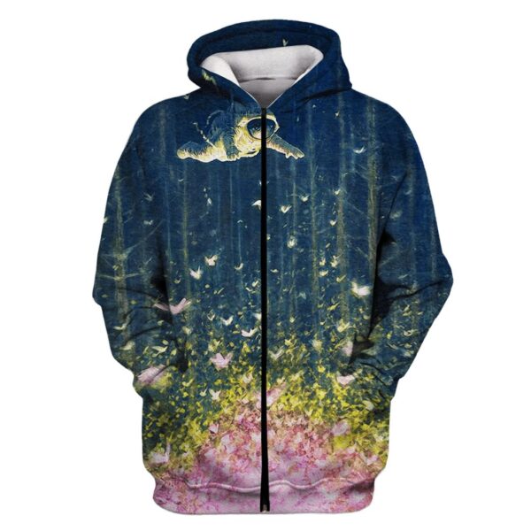 Astronaut Exploring Space Custom T-shirt - Hoodies Apparel GH110370 3D Custom Fleece Hoodies Zip Hoodie S 