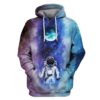 Astronaut Facing The Earth OuterSpace Custom T-shirt - Hoodies Apparel GH110345 3D Custom Fleece Hoodies Hoodie S