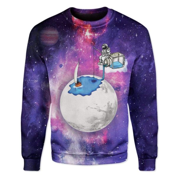 Astronaut Fishing Outer Space Custom T-Shirts Hoodies Apparel GL-DT1912193 3D Custom Fleece Hoodies Long Sleeve S 
