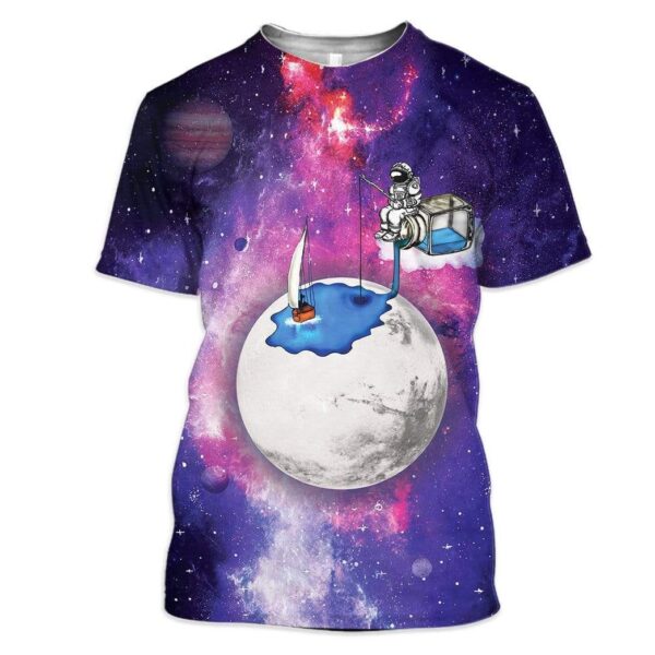 Astronaut Fishing Outer Space Custom T-Shirts Hoodies Apparel GL-DT1912193 3D Custom Fleece Hoodies T-Shirt S 