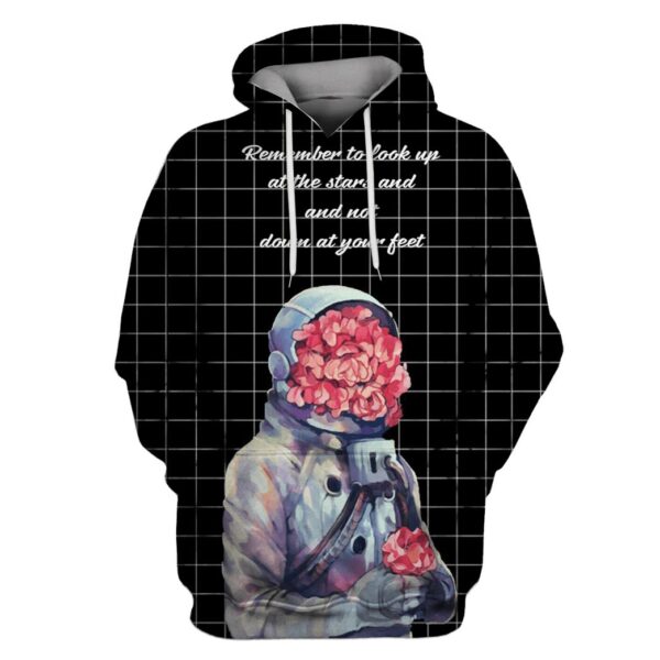 Astronaut Flower Looking up at the stars Custom T-shirt - Hoodies Apparel GH110189 3D Custom Fleece Hoodies Hoodie S 
