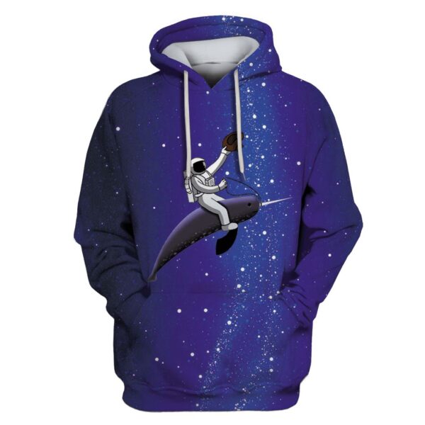 Astronaut in galaxy background Custom T-shirt - Hoodies Apparel HD-GH110480 3D Custom Fleece Hoodies Hoodie S 