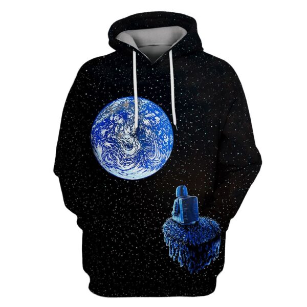 Astronaut in space with earth Custom T-shirt - Hoodies Apparel GH110259 3D Custom Fleece Hoodies Hoodie S 
