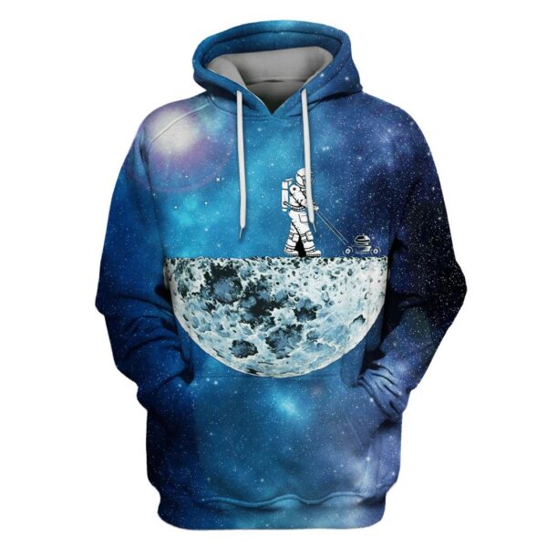 Astronaut in the moon's surface Custom T-shirt - Hoodies Apparel GH110376 3D Custom Fleece Hoodies Hoodie S