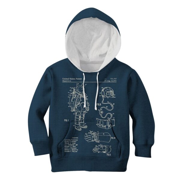 Astronaut Kid Custom Hoodies T-shirt Apparel HD-GH110511K kid 3D apparel Kid Hoodie S/6-8
