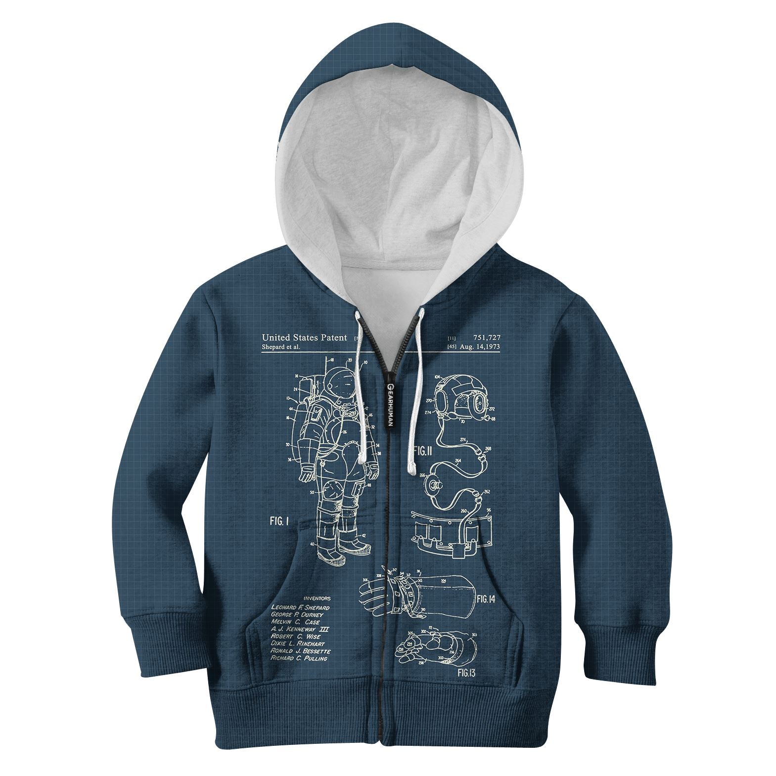 Astronaut Kid Custom Hoodies T-shirt Apparel HD-GH110511K kid 3D apparel Kid Zip Hoodie S/6-8