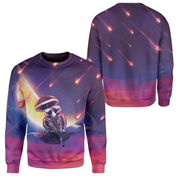 Astronaut Lovers On Magic Carpet Valentine Day Custom T-Shirts Hoodies Apparel GL-TA2012191 3D Custom Fleece Hoodies