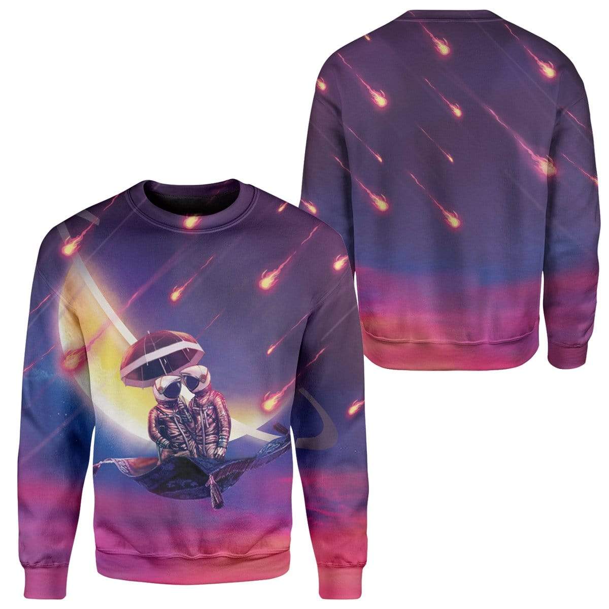 Astronaut Lovers On Magic Carpet Valentine Day Custom T-Shirts Hoodies Apparel GL-TA2012191 3D Custom Fleece Hoodies