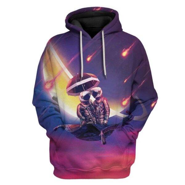Astronaut Lovers On Magic Carpet Valentine Day Custom T-Shirts Hoodies Apparel GL-TA2012191 3D Custom Fleece Hoodies Hoodie S 