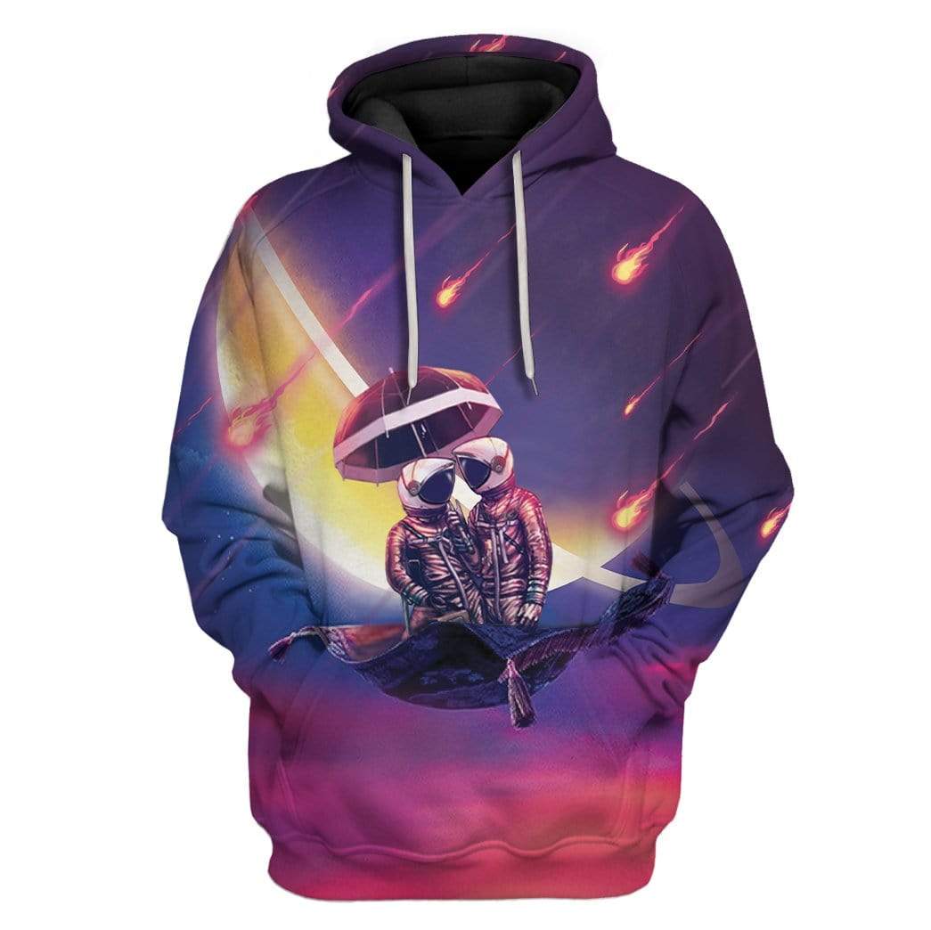 Astronaut Lovers On Magic Carpet Valentine Day Custom T-Shirts Hoodies Apparel GL-TA2012191 3D Custom Fleece Hoodies Hoodie S