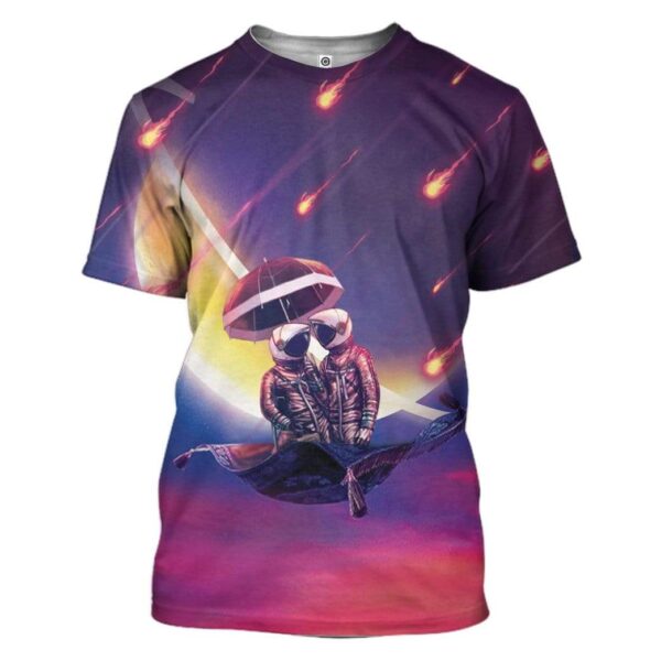 Astronaut Lovers On Magic Carpet Valentine Day Custom T-Shirts Hoodies Apparel GL-TA2012191 3D Custom Fleece Hoodies T-Shirt S