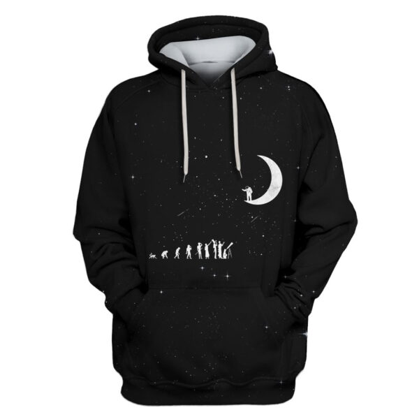 Astronaut On The Moon Custom T-shirt - Hoodies Apparel HD-GH110504 3D Custom Fleece Hoodies Hoodie S 