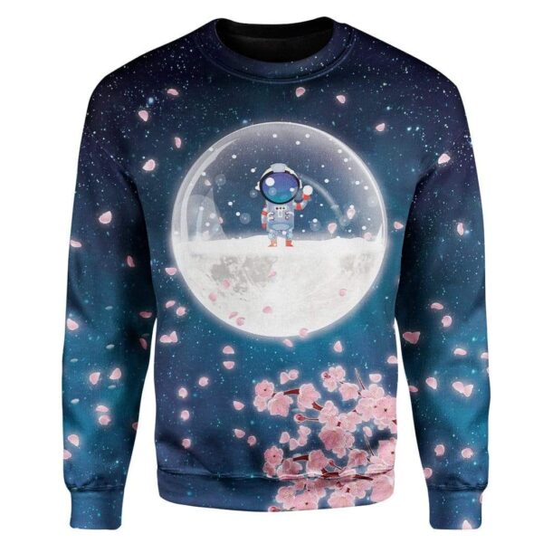 Astronaut On Winter Moon Custom T-Shirts Hoodies Apparel NA-TA1012194 3D Custom Fleece Hoodies Long Sleeve S 