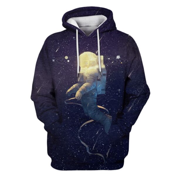 Astronaut Rotating around Planet Custom T-shirt - Hoodies Apparel GH110331 3D Custom Fleece Hoodies Hoodie S 