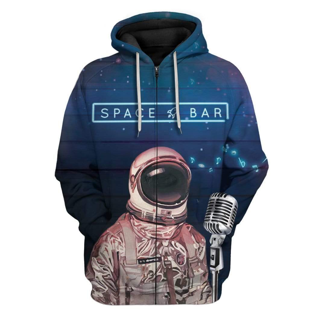 Astronaut Space Bar Custom T-Shirts Hoodies Apparel GL-TA1501204 3D Custom Fleece Hoodies Zip Hoodie S