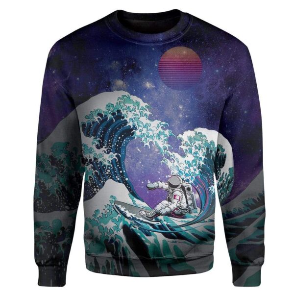 Astronaut Surfing Off Wave Custom T-Shirts Hoodie Apparel HD-TA0502205 3D Custom Fleece Hoodies Long Sleeve S