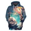 Astronaut Touching Space Custom T-shirt - Hoodies Apparel GH110252 3D Custom Fleece Hoodies Hoodie S