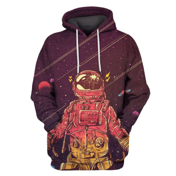 Astronaut with broken helmet in Space Custom T-shirt - Hoodies Apparel GH110333 3D Custom Fleece Hoodies Hoodie S 