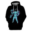 Astronaut with pets in space Custom T-shirt - Hoodies Apparel GH110339 3D Custom Fleece Hoodies Hoodie S