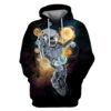 Astronaut with planets in the space Custom T-shirt - Hoodies Apparel GH110279 3D Custom Fleece Hoodies Hoodie S