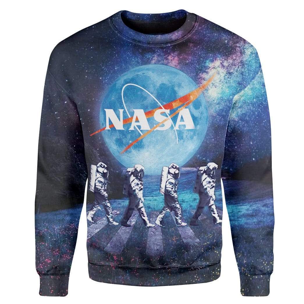 Astronauts Walking in Space Custom T-Shirts Hoodies Apparel NA-DT2312192 3D Custom Fleece Hoodies Long Sleeve S