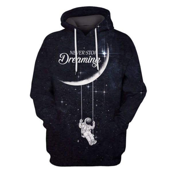 Astronut Dreaming OuterSpace Custom T-shirt - Hoodies Apparel GH110272 3D Custom Fleece Hoodies Hoodie S 