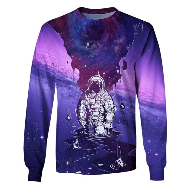 Astronut with universal black hole Custom T-shirt - Hoodies Apparel HD-GH110344 3D Custom Fleece Hoodies Long Sleeve S