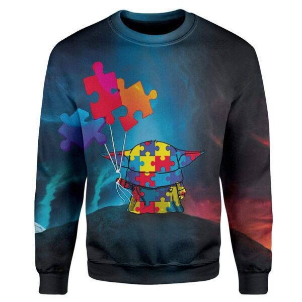 Autism Awareness Baby Yoda Custom T-Shirts Hoodies Apparel CO-TA2412193 3D Custom Fleece Hoodies Long Sleeve S