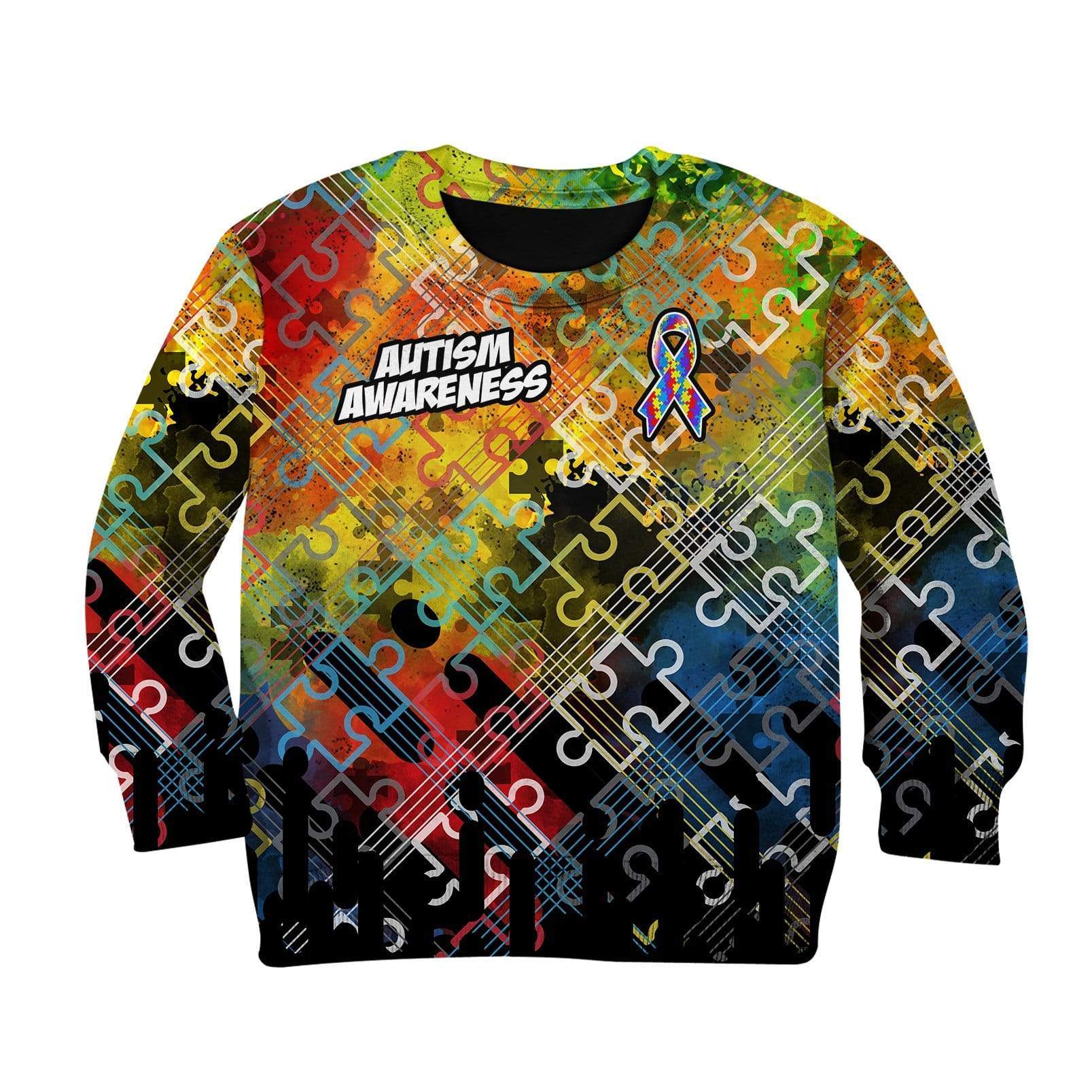 AUTISM AWARENESS Custom Hoodies T-shirt Apparel HD-GH1106180K kid 3D apparel Kid Sweatshirt S/6-8