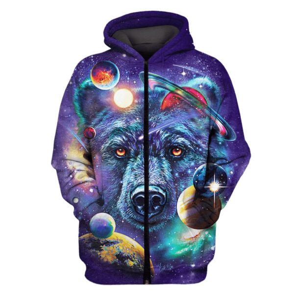 Bear and Universe Custom T-shirt - Hoodies Apparel GH110402 3D Custom Fleece Hoodies Zip Hoodie S 