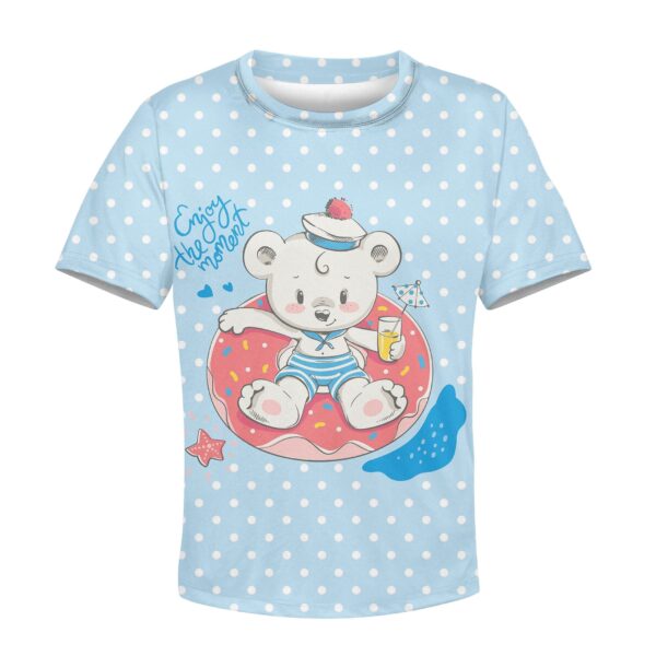 Bear enjoys the moment Kid Custom Hoodies T-shirt Apparel HD-PET110271K kid 3D apparel Kid T-Shirt XS 