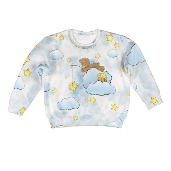 Bear Fishing Stars From The Sky Custom Hoodies T-shirt Apparel HD-PET110371K kid 3D apparel Kid Sweatshirt S/6-8