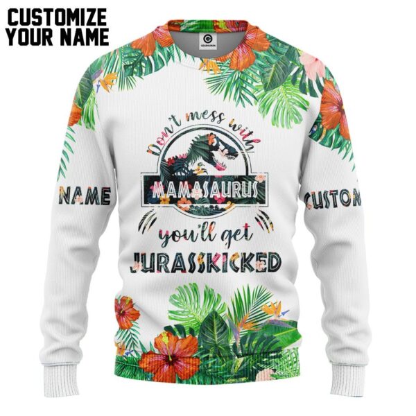 [Best Gift For Mother's Day] Gearhuman 3D Dont Mess With Mamasaurus Custom Name Tshirt Hoodie Apparel GB10035 3D Apparel Long Sleeve S