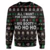 Big Booty Hoe Ho Ho Ho Custom Sweater Apparel HD-QM28111918 Ugly Christmas Sweater Long Sleeve S