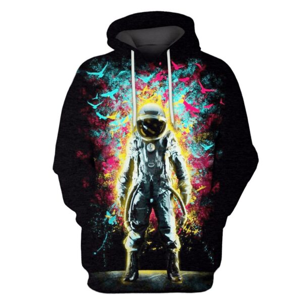 Black Astronaut in the space Custom T-shirt - Hoodies Apparel HD-GH110341 3D Custom Fleece Hoodies Hoodie S