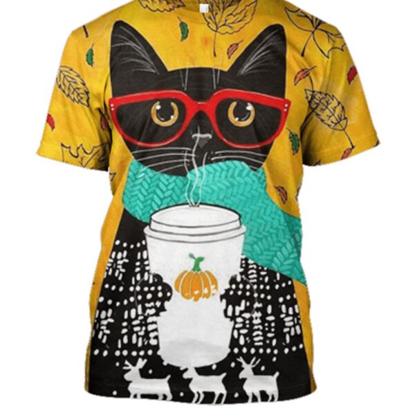 Black Cat Hoodies - T-Shirt Apparel HL101116 3D Custom Fleece Hoodies T-Shirt S 