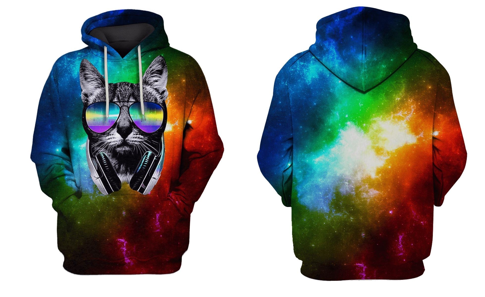 Black Cat Hoodies - T-Shirt Apparel PET101103 3D Custom Fleece Hoodies