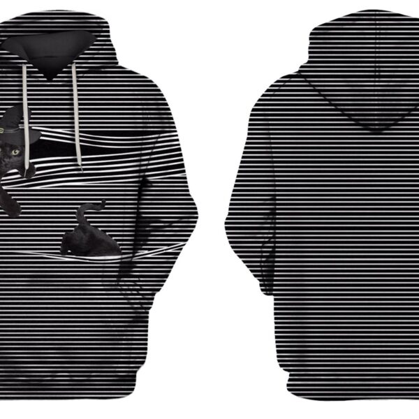 Black cat Hoodies - T-Shirts Apparel PET101115 3D Custom Fleece Hoodies 