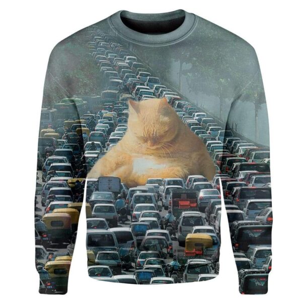 Blursed Roadblock Cat Custom T-Shirts Hoodies Apparel CT-AT3001204 3D Custom Fleece Hoodies Long Sleeve S